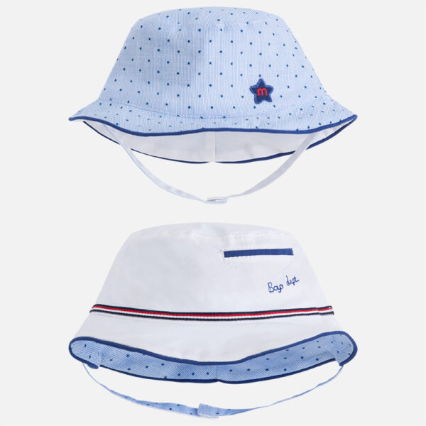 Mayoral 9731 White Baby Boy Reversible Hat