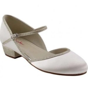 Rainbow Club Dotty Ivory Satin Shimmer Kids Shoes