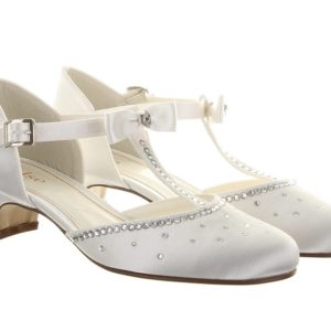 Rainbow Club Lemonade White T Bar Style Communion Shoes