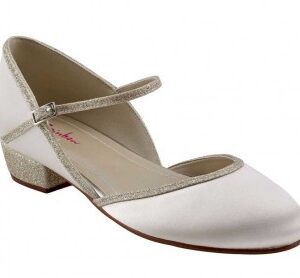 Rainbow Club Dotty Ivory Satin Shimmer Kids Shoes