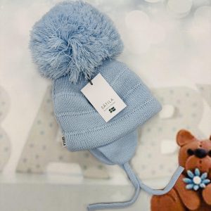 Satila Soft Blue Large Pom Hat  - C81508 Tuva
