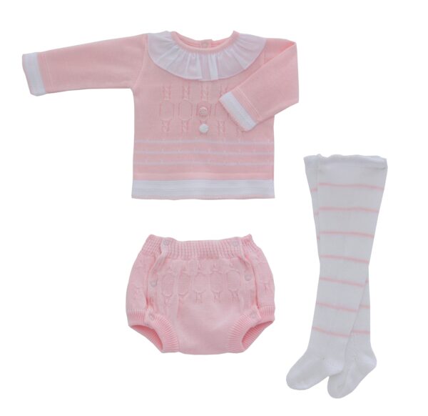 Pretty Originals baby girls set pink & white - JPJ3188G
