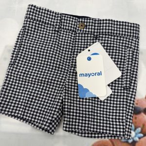 Mayoral Check Formal Linen Bermuda Shorts For Baby Boy   -  1282