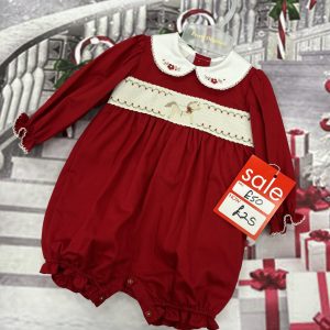 Pretty Originals Red/Cream Romper - BD02060