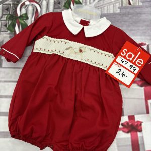 Pretty Originals Red/Cream Romper - DL62060