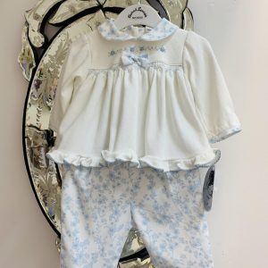 Sarah Louise Ivory/Blue 2 Piece Set - 012491