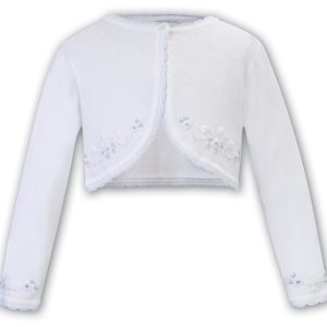 Sarah Louise bolero cardigan with embroidery detail 006709