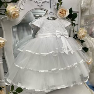 Sarah Louise ballerina length dress white 070122R