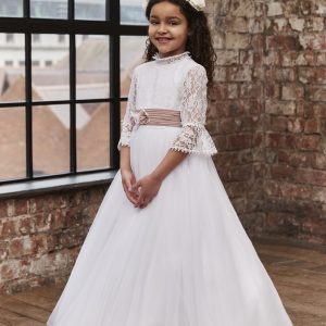 Emily Grace communion dress with white sash EG19276