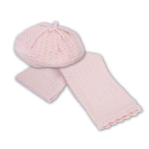 Sarah Louise pink hat and scarf set 008184P