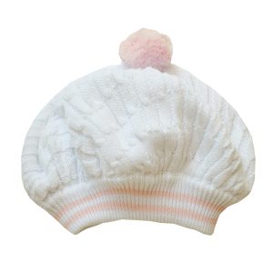 Pretty Originals white and pink knitted hat JPR2380E