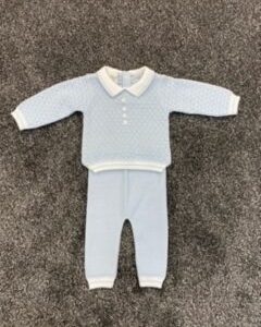 Pretty Originals pale blue knitted 2 piece set JPR4180E