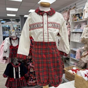 Pretty Originals cream and red tartan 2 piece set MT02269E