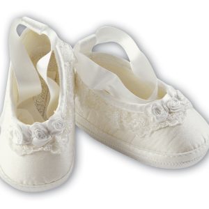 Sarah Louise Christening Shoe - 004434 Ivory
