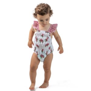 Meia Pata raspberry frilled swimsuit