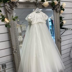 Sarah Louise Christening gown and bonnet- 001149 Ivory