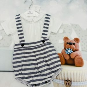 Deolinda striped riviera dungaree and shirt set DBV236309