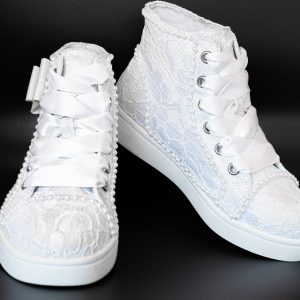 Sweeties by Sweetie Pie white communion hi-top trainers - Raya