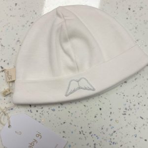 Baby Gi cotton angel wings beanie white AG252M