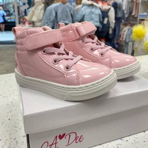 ADee Glitzy hi top trainer pink