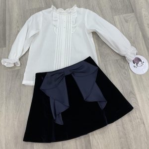 Sarah Louise skirt set( navy velvet skirt )013125