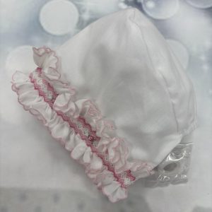 Sarah Louise bonnet 003622 - white/pink