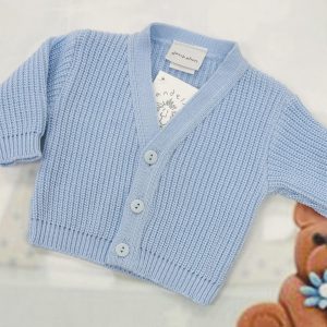 Dandelion Ribbed baby cardigan B108 blue
