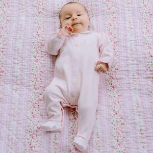 Helen Emile-et-Rose pale pink baby grow with hat - 2593