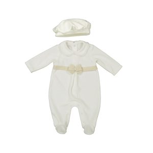 Mayoral Velour onesie and beret 2782