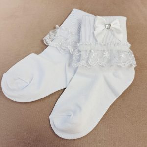 Linzi Jay holy communion white socks