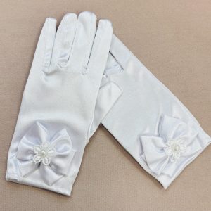 Holy communion gloves white satin (817)