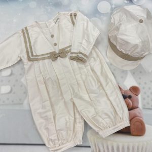 Pretty Originals silk christening outfit with cap