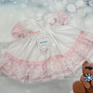 Kinder baby dress with sparkle ribbon