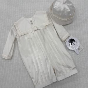 Sarah Louise Ceremonial Romper Set in silk - 002238QL All ivory