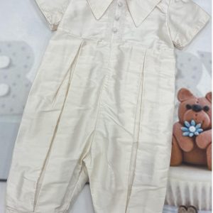 Millie Grace silk christening romper (Bobbie)
